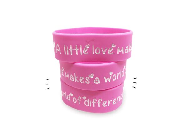A Little Love can Make a World of Difference - debossed wristband