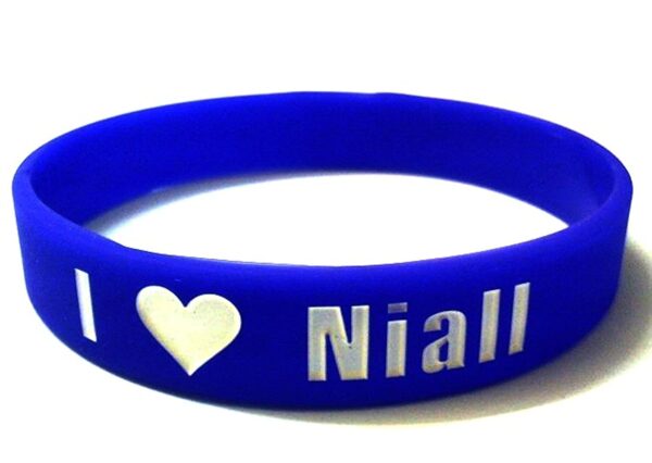 12 mm Purple I ? Niall One Direction ~ Debossed Silicone Wristband Bracelet