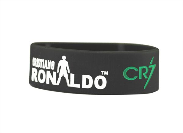 Desire Collection Wristband Natural Rubber Hand Band for Men (Cristiano Ronaldo CR7, Black)