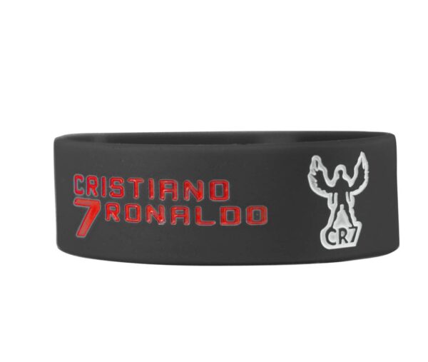 Desire Collection Wristband Natural Rubber Hand Band for Men (Cristiano Ronaldo CR7, Black)