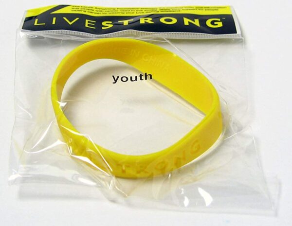 Livestrong Lance Armstrong Yellow Cancer Rubber Wristband Youth Size