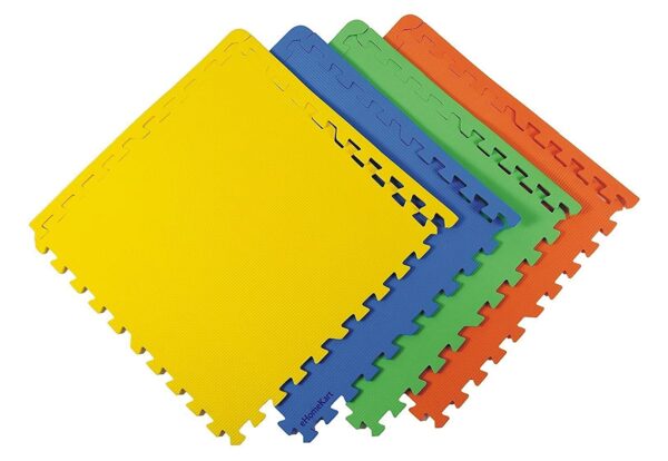 interlocking colored rubber tiles